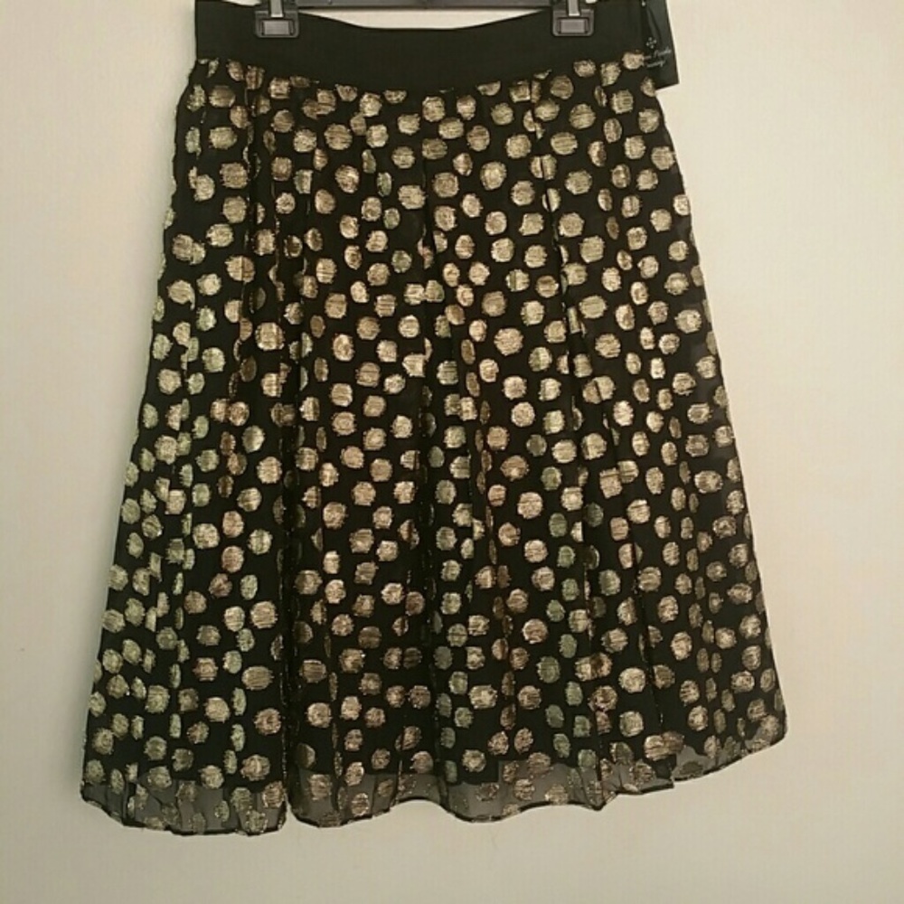 NWT RONNI NICOLE EVENINGS Metallic Dot Tulle Skirt - Picture 4 of 5
